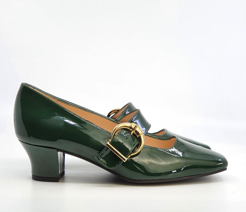 The Lola In Racing Green Patent Leather – Mary Jane 60s Style Ladies ...
