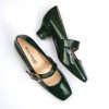 The Lola In Racing Green Patent Leather - Mary Jane 60s Style Ladies Shoes By Modshoes