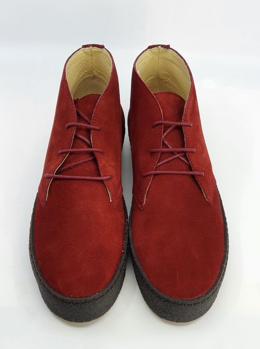 Chukka Boot Dark Red Suede – The Brett – Mod Shoes