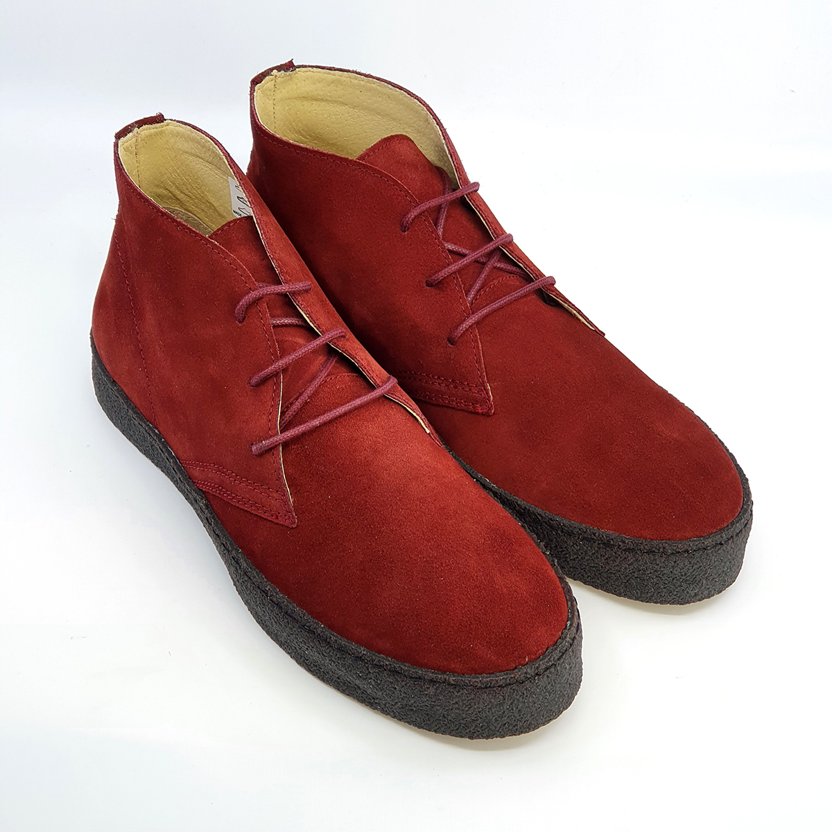 Chukka Boot Dark Red Suede – The Brett – Mod Shoes