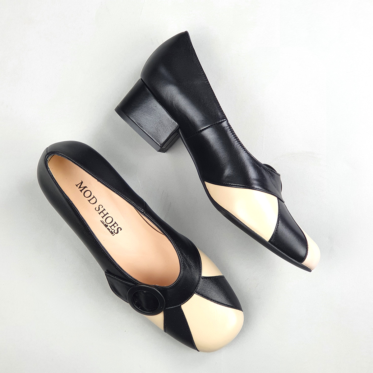 Black and cream shoes ladies Clearance