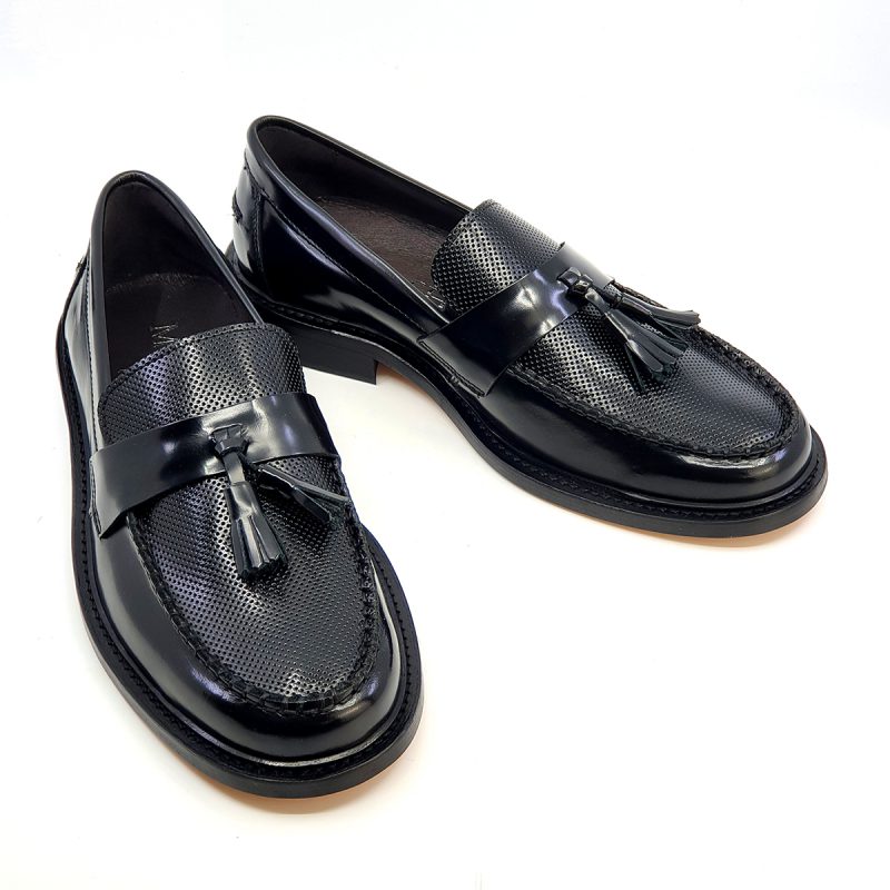 The Prince Teabag – Black Tassel Loafers – Mod Shoes
