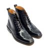 Ladies - Shelby - Black Brogue Boots - Peaky Blinders Style