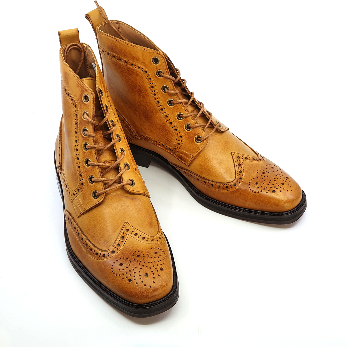 light tan brogue boots