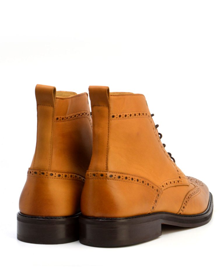 The Shelby V2 (New Thicker Soles) – Tan Brogue Boots – Peaky Blinders ...