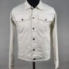 Trucker Jacket Ivory White - Canvas - Real Hoxton