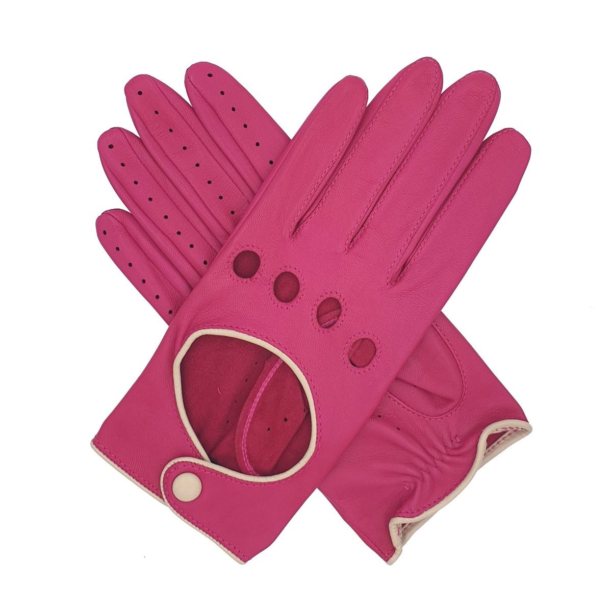 Pink leather discount driving gloves