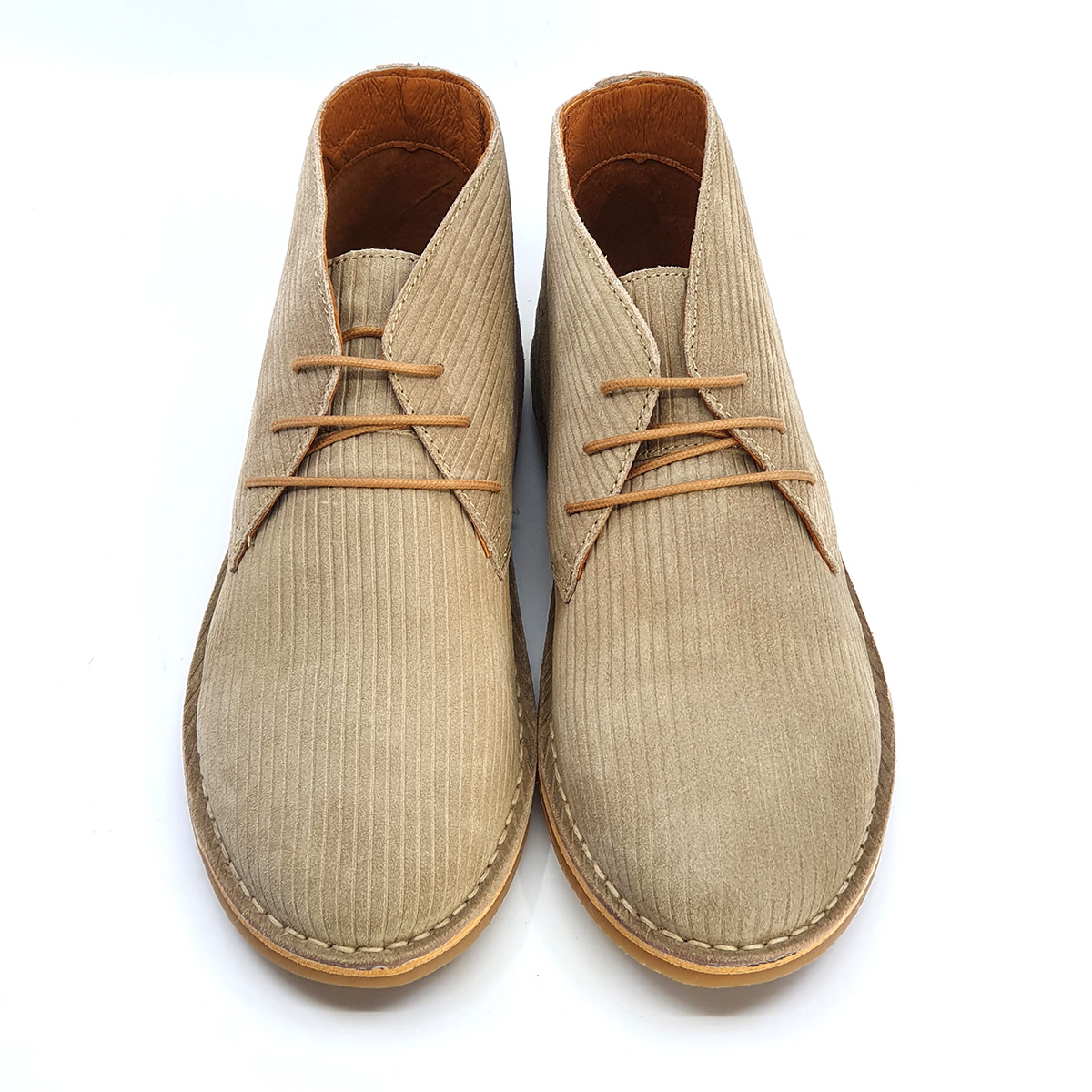 The Preston V2 – Cord Effect Desert Boots In Stone – Mod Shoes