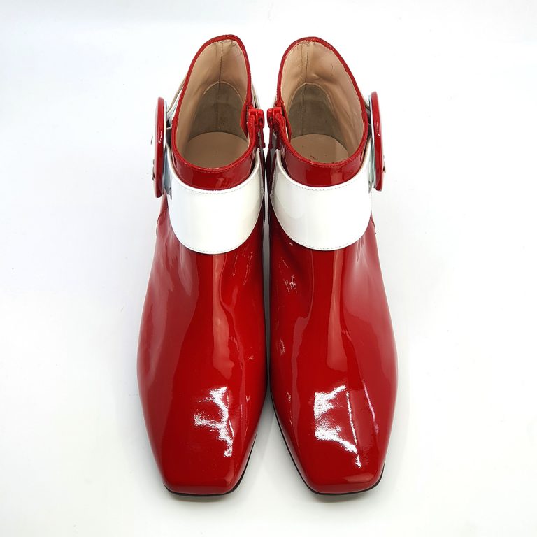 The “Nancy” Boot In Red and White – Ladies Retro 60’s Style Boots by ...