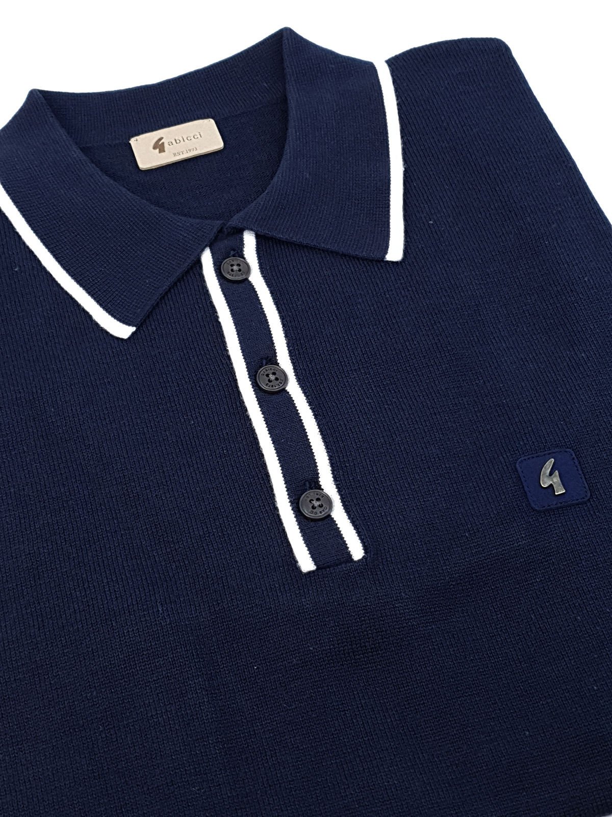 Gabicci Short Sleeve Polo In Navy White Tip – Mod Shoes