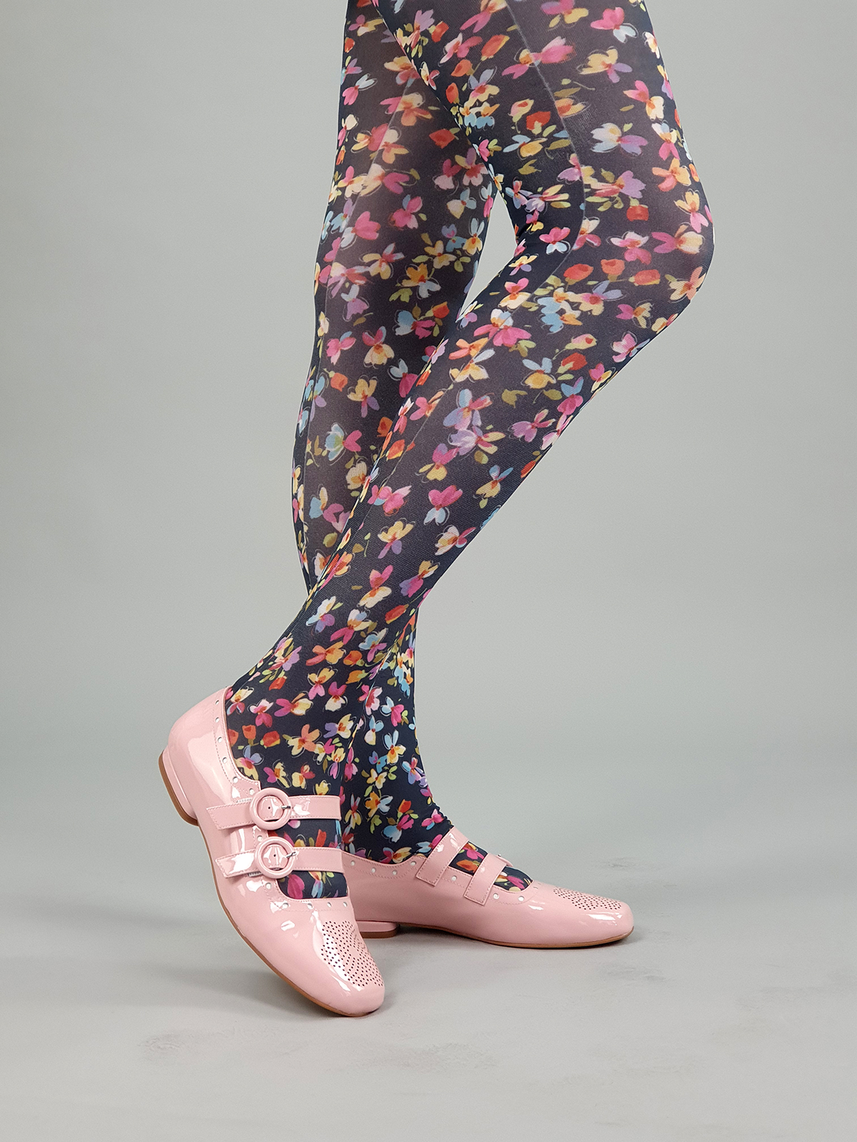 Small Ditsy Flower Pattern Tights ladies vintage retro 60s 70s