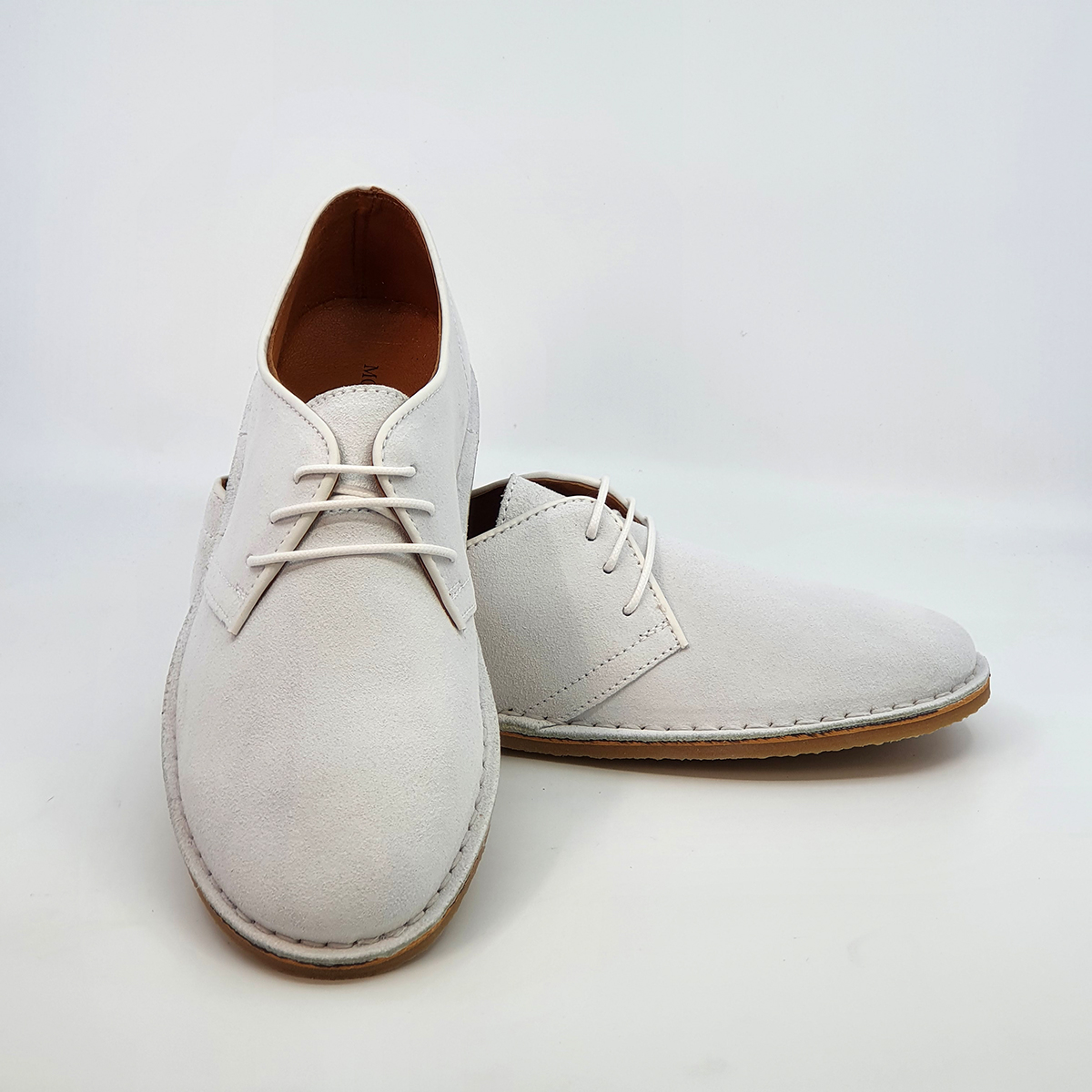 The Marvin – Desert Shoes In White Suede – Mod Shoes