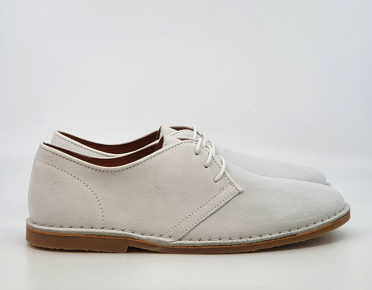 The Marvin – Desert Shoes In White Suede – Mod Shoes