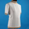 The Carl- White with Navy Gold Stripe Crew Neck by 66 Clothing