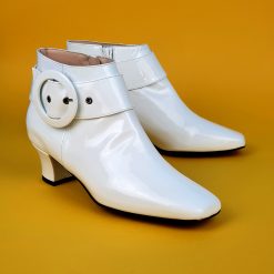 The Nancy Boot In White Patent Ladies Retro 60 s Style Boots by Mod Shoes Mod Shoes
