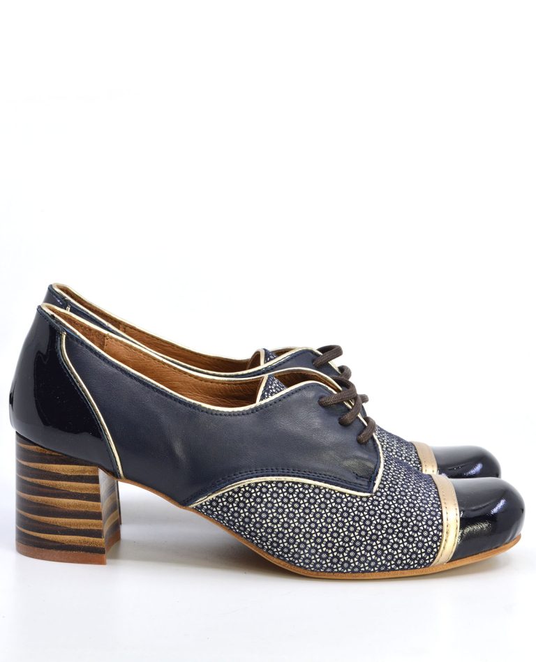 The Lottie in Midnight Blue – Ladies Retro Shoe by Mod Shoes – Mod Shoes