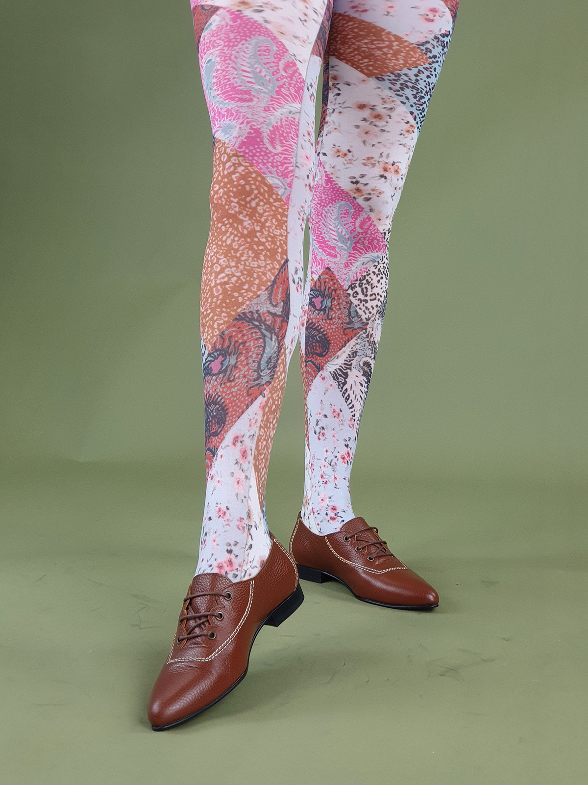 Paisley Patchwork Tights – ladies vintage retro 60s – 70s style