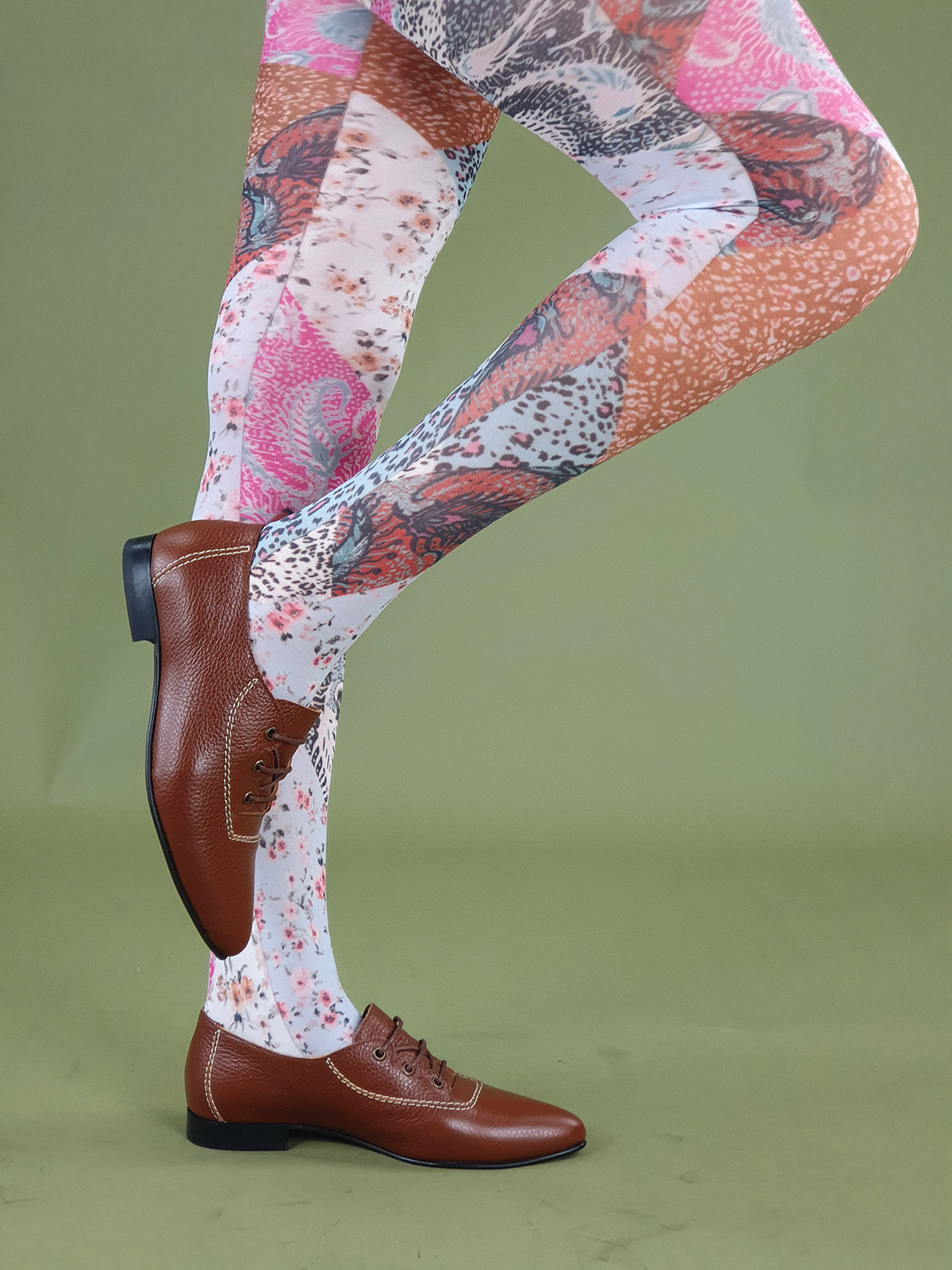 Paisley Patchwork Tights – ladies vintage retro 60s – 70s style – Mod Shoes