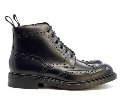 Loake Bedale Black Brogue Boots – Made In England – Mod Shoes