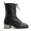 The Gina In Soft Black Leather - Vintage Style Ladies Boots