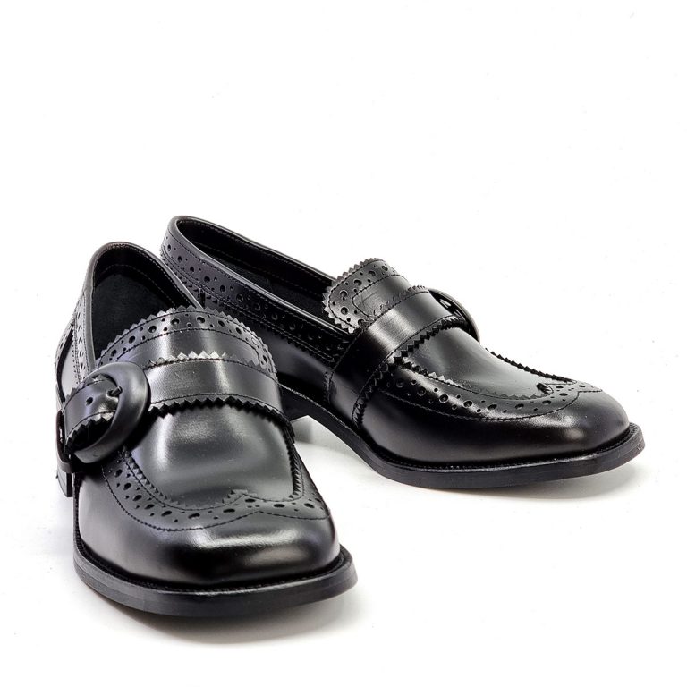 The Marcia In Black – Ladies Retro 60’s Style Brogue Shoes by Mod Shoes ...