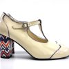 The Dusty Vee - Cream - Limited Edition Isabella Coordinated Collection - Vegan Ladies Retro Shoes