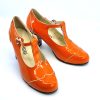 The Dusty Vee - Orange - Limited Edition Isabella Coordinated Collection - Vegan Ladies Retro Shoes