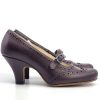 The Penny - Red Wine Matt Leather Mary Jane - Vintage Retro Ladies Shoes
