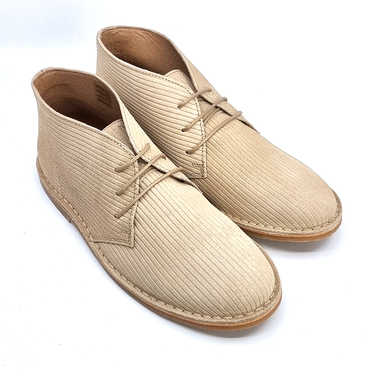 The Preston – Cord Effect Desert Boots In Stone – Mod Shoes
