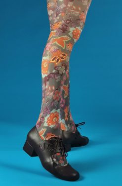 Decorative Floral Tights ladies vintage retro 60s 70s style Mod Shoes