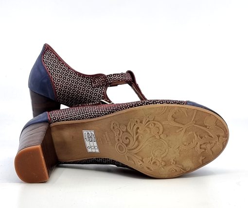 The Dusty in Burgundy Patterned – Ladies Retro Shoe by Mod Shoes – Mod ...