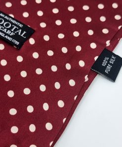 Tootal Wine Red Mod Target Print Silk Pocket Square 