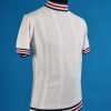 The Carl- White with Royal Blue Red Stripe Crew Neck by 66 Clothing