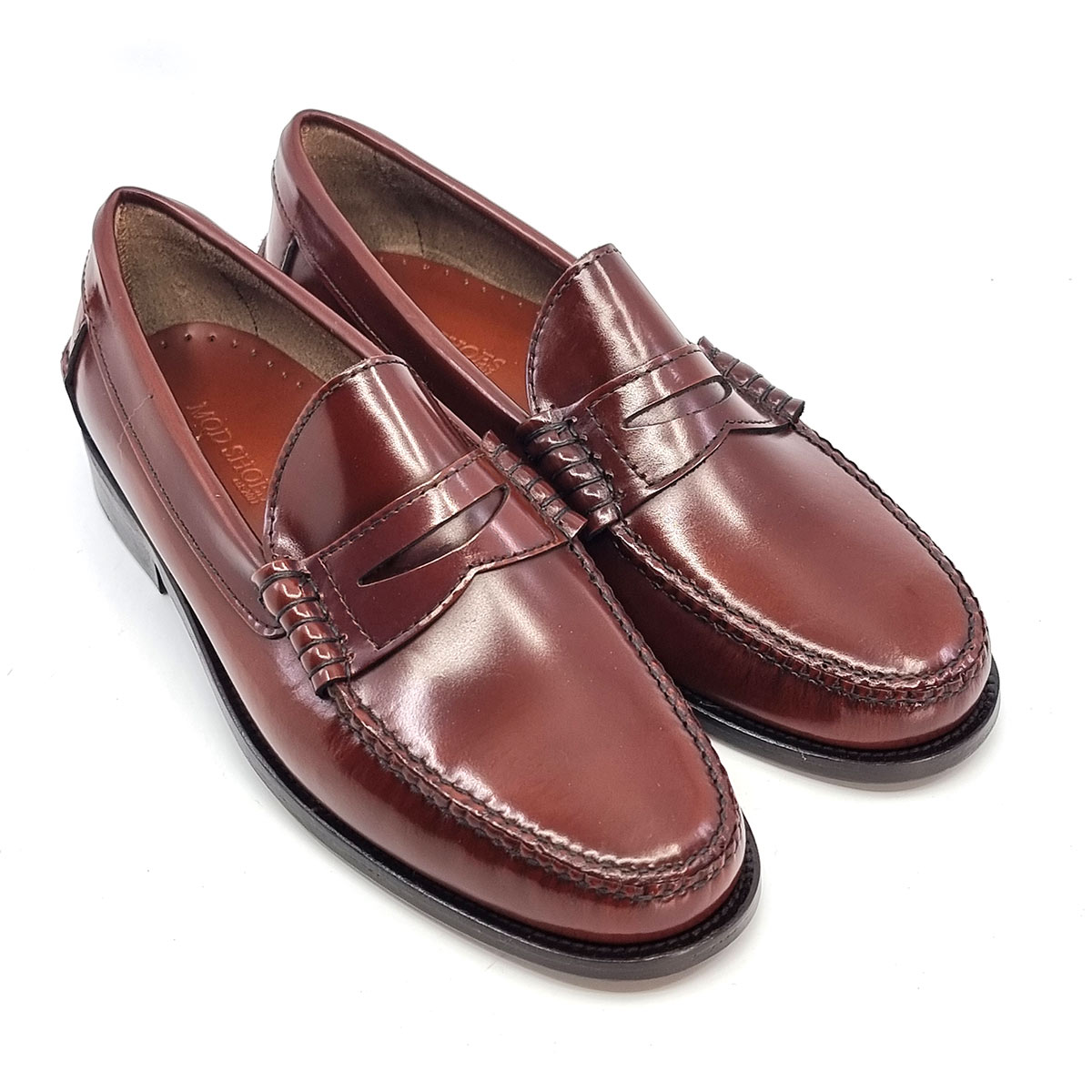 Chestnut Penny Loafers – The Earl By Modshoes – Mod Shoes