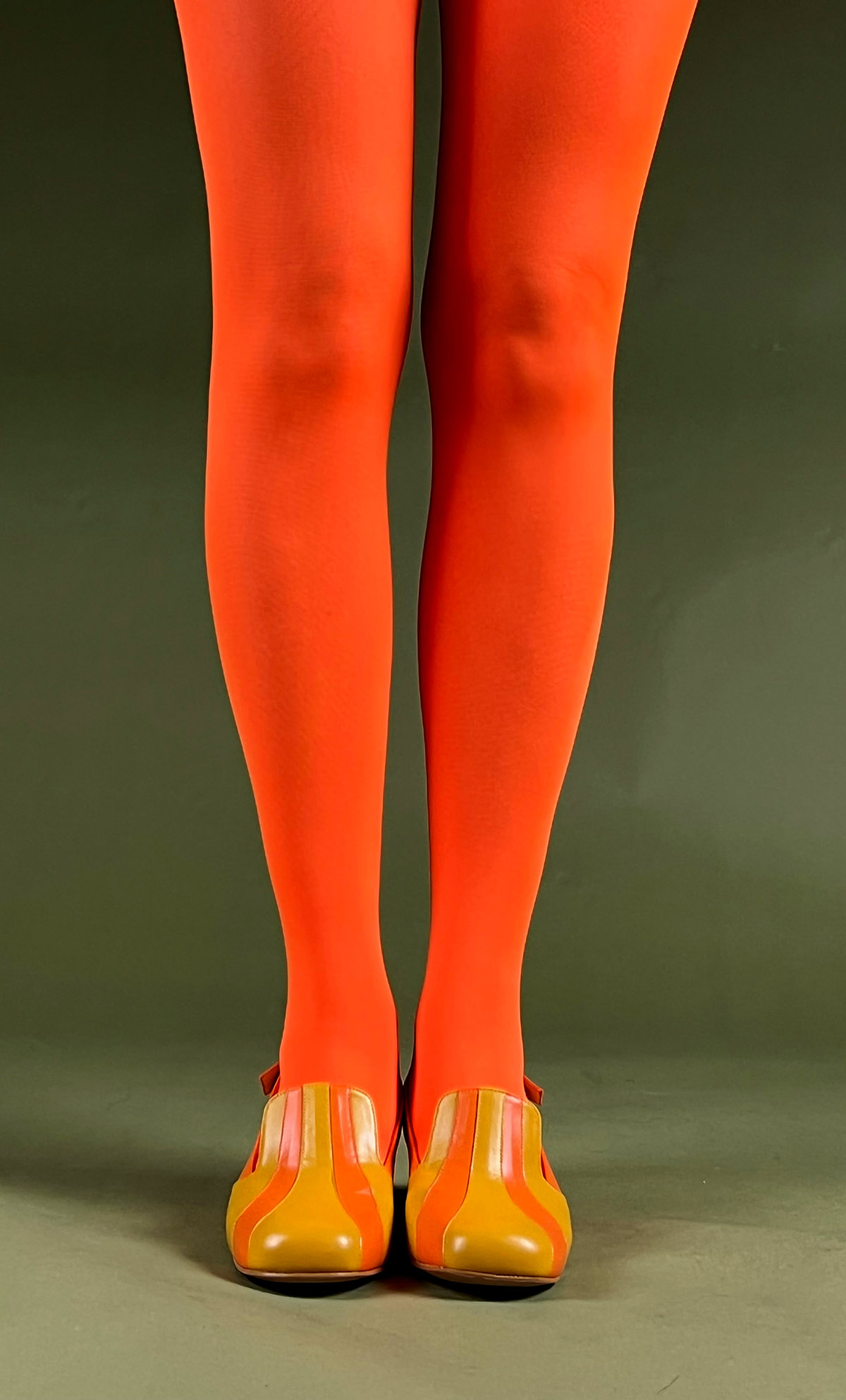 Orange 40 Denier Tights- ladies vintage retro 60s – 70s style – Mod Shoes