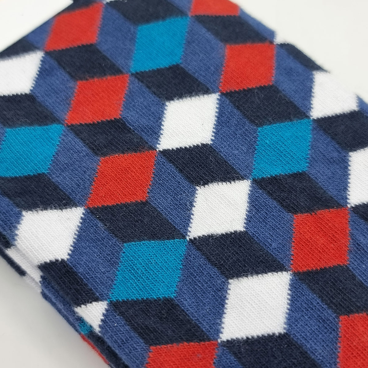 Geometric Navy Red Pattern Socks – Mod Shoes