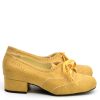 The Faye Brogue In Honey Vegan Suede Effect- Vintage Style Ladies Shoes
