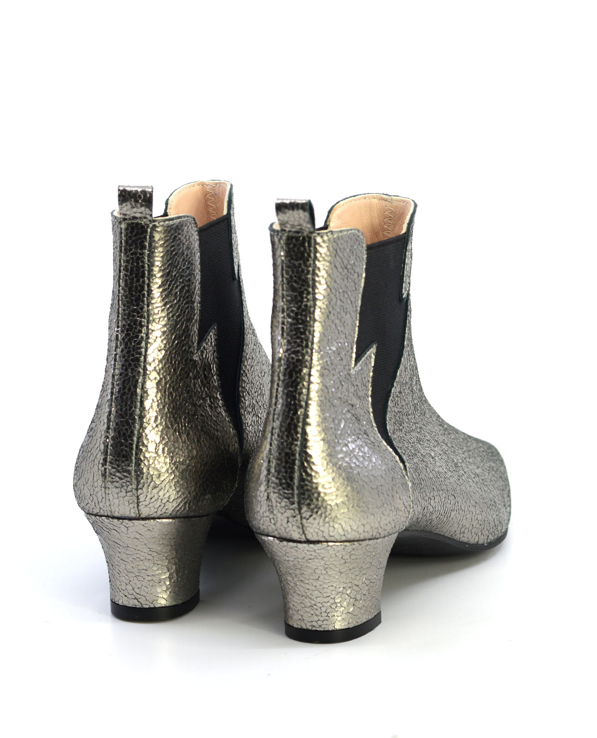 The Jett In Silver – Ladies Retro Glam Boots by Mod Shoes – Mod Shoes