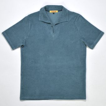 The Dr No In Aegean Blue Terry Towelling - 66 Clothing James Bond Inspired Top Image