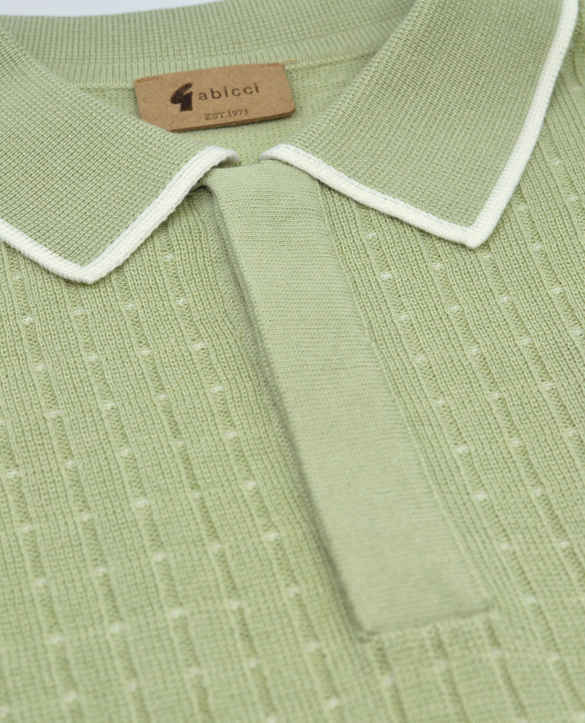 Gabicci Jura Pistachio – Short Sleeve Knitted Polo – Mod Shoes