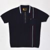 Gabicci Vintage - Robyn Short Sleeve Navy - Knitted Polo - 50th Anniversary Special