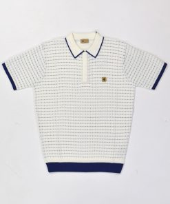 Gabicci Jura White  - Short Sleeve Knitted Polo