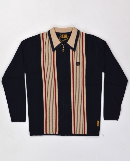 gabicci-spring-summer-2023-50-years-zip-through-Gregory-isaacs-special-in-navy-cream-stripe-01