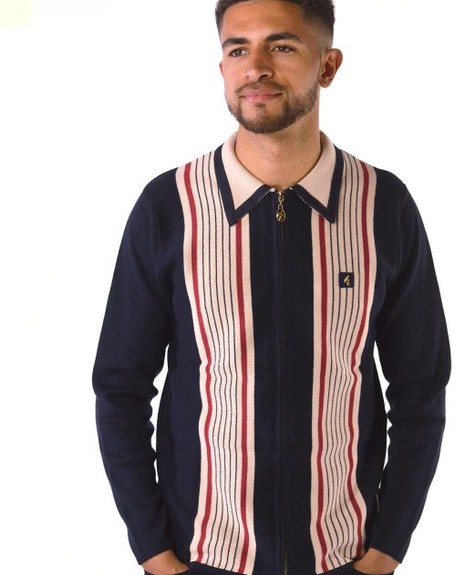 gabicci-spring-summer-2023-50-years-zip-through-Gregory-isaacs-special-in-navy-cream-stripe-03