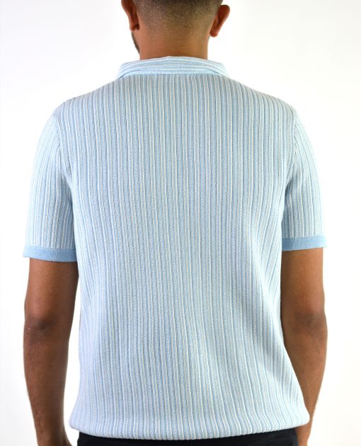 The Connery In Loose Knit Sky Blue - by 66 Clothing