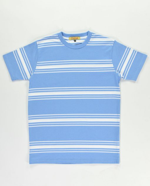 66-Clothing-Surf-Inspired-High-Collar-60s-Tshirt-80s-Casuals-in-Light-Blue-Stripe-01