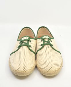 The Paulo Cream Green Canvas Summer Shoes Mod Shoes