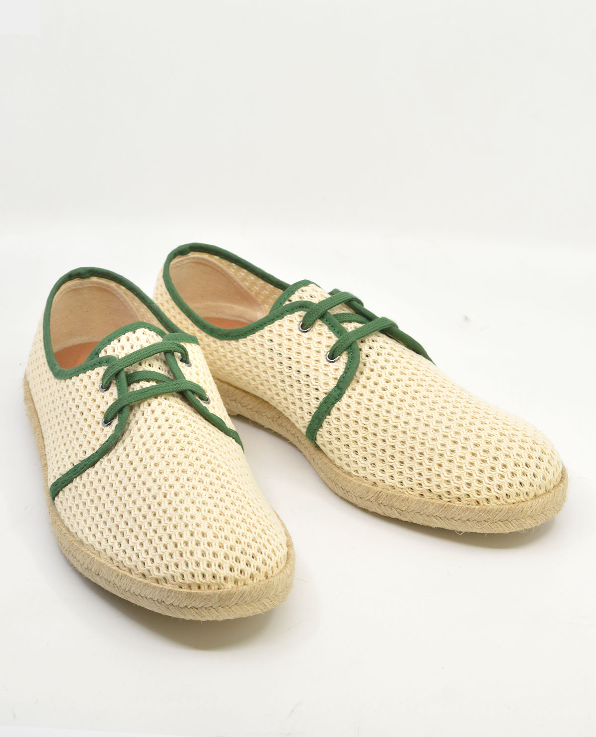 The Paulo Cream Green Canvas – Summer Shoes – Mod Shoes
