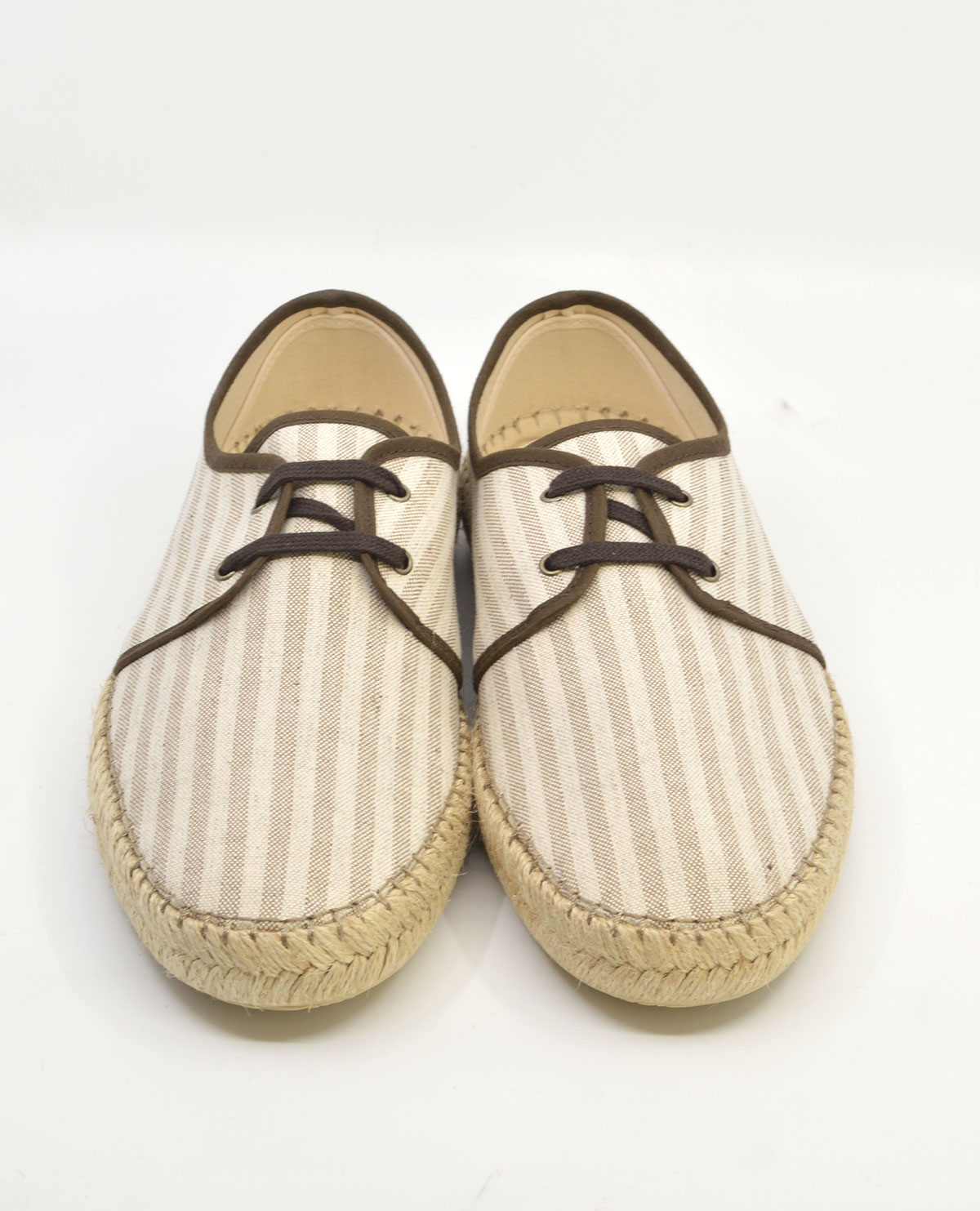 The Paulo Brown Cream Stripe Canvas – Summer Shoes – Mod Shoes