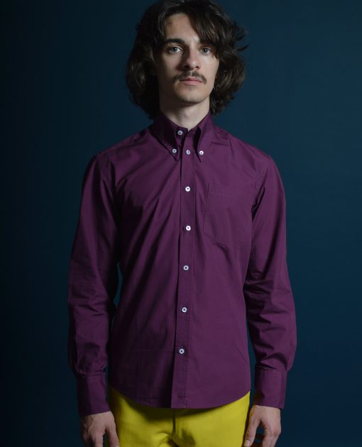 66-Clothing-purple-Shirt-Button-Down-Mod-60s-Style-01